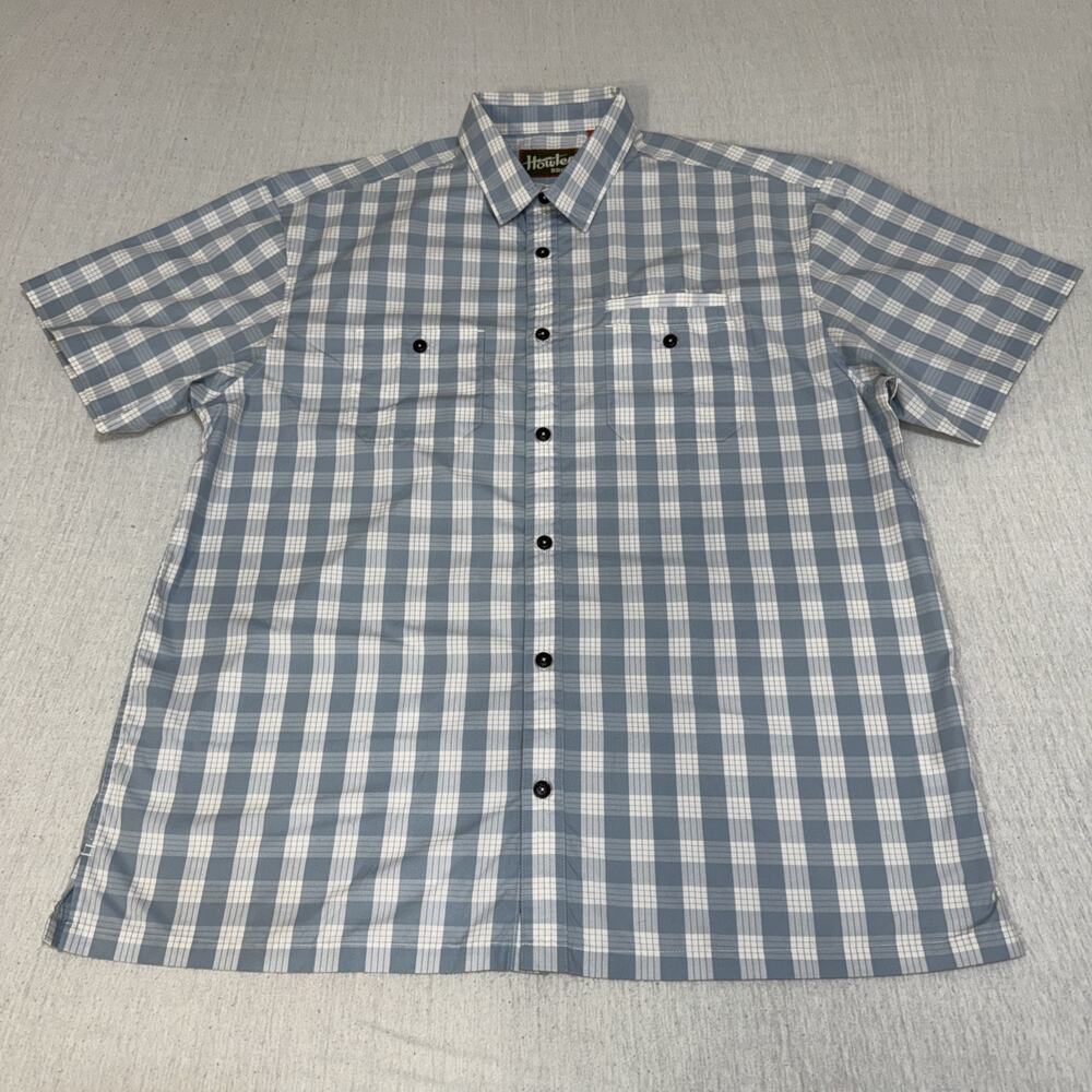Howler Brothers Western Blue Plaid Short Sleeve Button Up - X-Large EUC